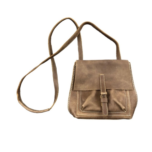 Roots Handbags - Roots Genuine Leather Small Backpack Crossbody Combo Boho Bag